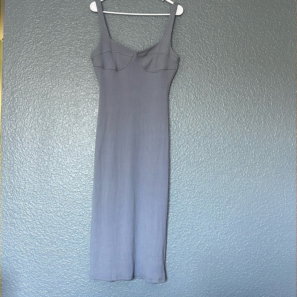 Le Lis MIDI Formfitting Ribbed light blue dress size small